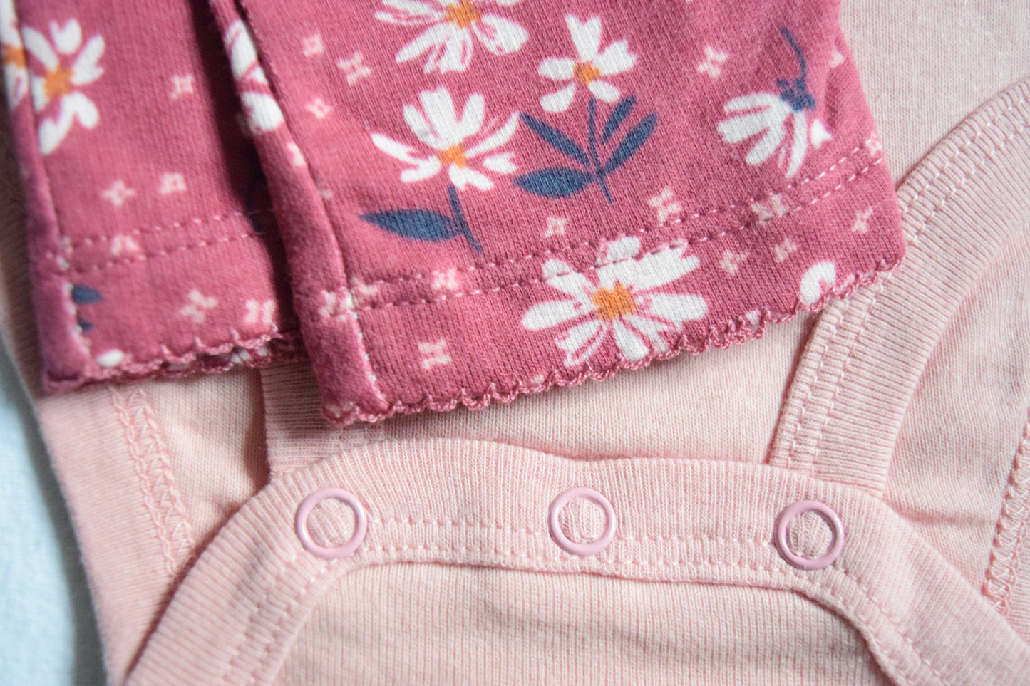 3-piece Pink Heart Zip-Up Hooded romper set | 100% Cotton