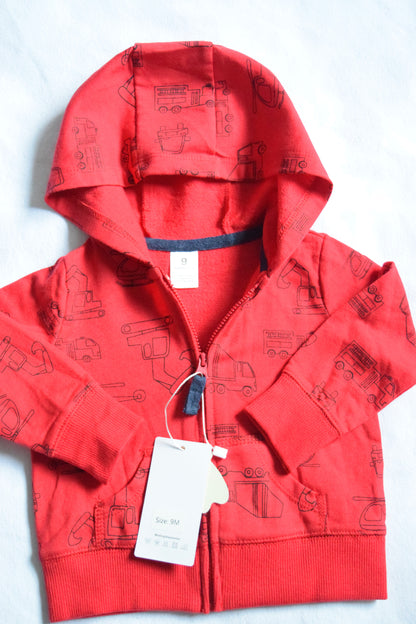 3-piece Fire Truck Zip-Up Hooded romper set | 100% Cotton