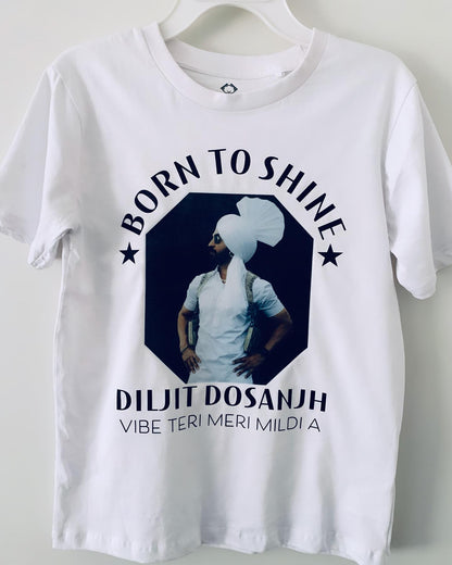 Diljit Dosanjh | Born To Shine | Unisex T-shirt | Vibe Teri Meri Mildi A | 100% cotton