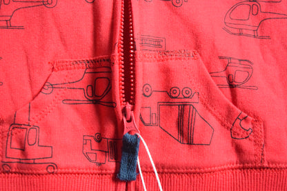 3-piece Fire Truck Zip-Up Hooded romper set | 100% Cotton