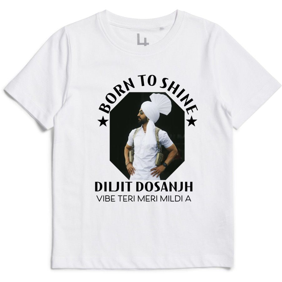 Diljit Dosanjh | Born To Shine | Unisex T-shirt | Vibe Teri Meri Mildi A | 100% cotton