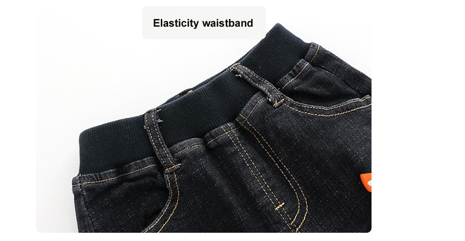 Tiger Print Blue Denim Jeans For Boys