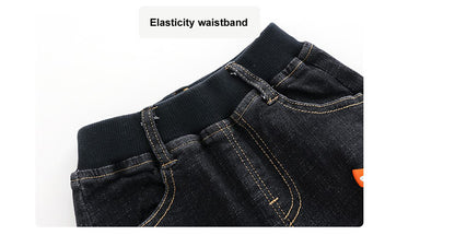 Tiger Print Blue Denim Jeans For Boys