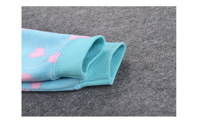 Cute Fox fleece Zip-Up Hoodie | Pink and blue