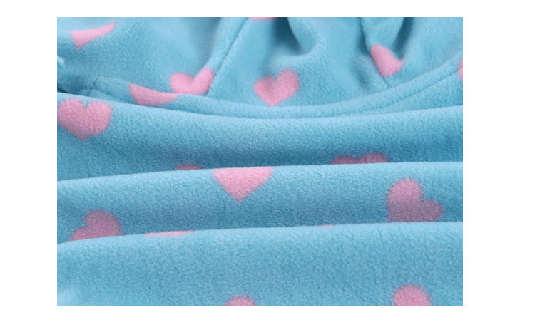 Cute Fox fleece Zip-Up Hoodie | Pink and blue