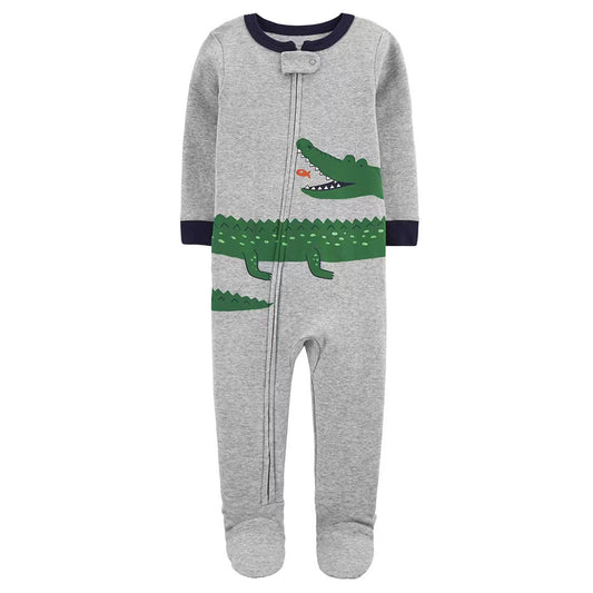 Crocodile Zip-Up Jumpsuit | 100% Cotton